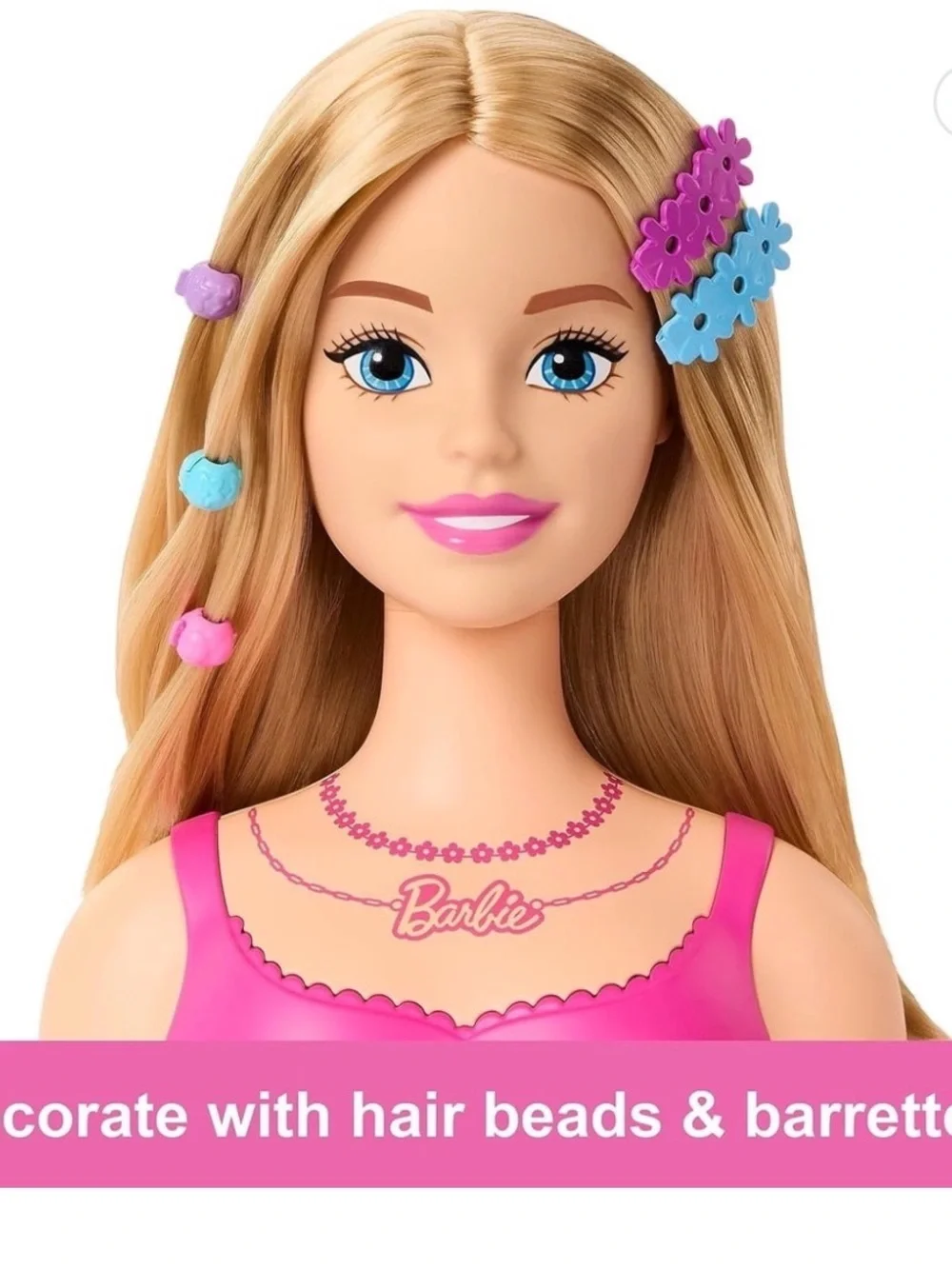 Barbie Styling Head with Pink Accessories – Kids Hair Playset